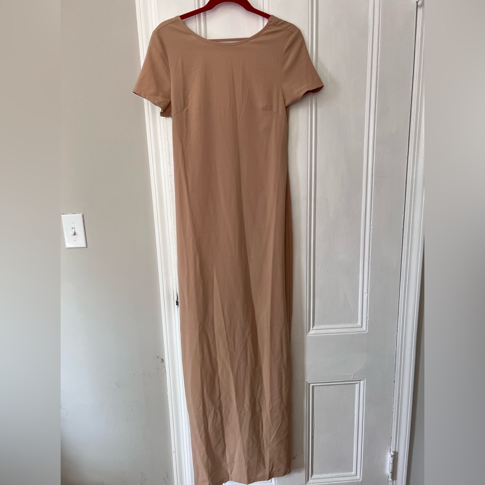 Elegant Tan Maxi Dress